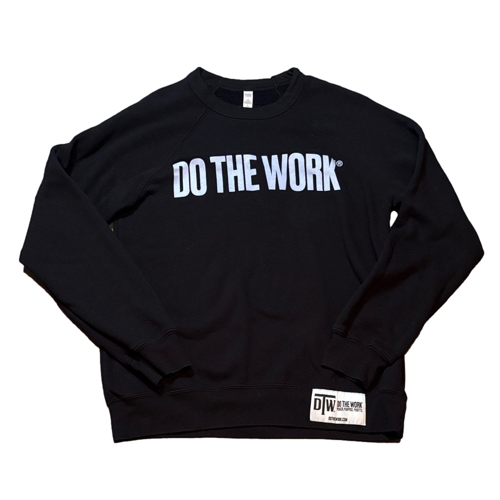 Do The Work Black Crewneck Sweatshirt Motivational Graphic Size M - Picture 2 of 8